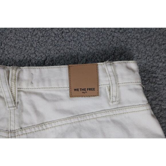 New Free People We The Free Denim Mini Skirt Deco White Woman 29 Zip Up Short - Picture 10 of 10